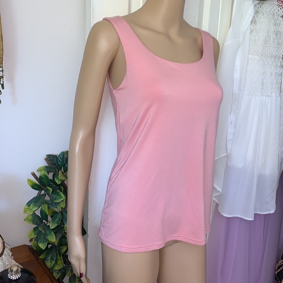 Arianne pink scoop neck built in shelf bra tunic tank top S - Picture 2 of 12